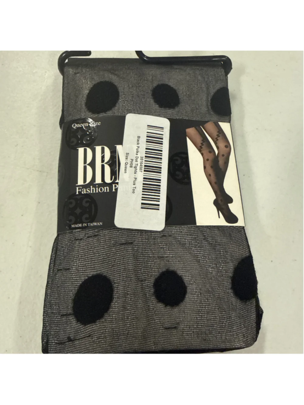 Women's Unbranded Polka Dot Tights Queen Size Black